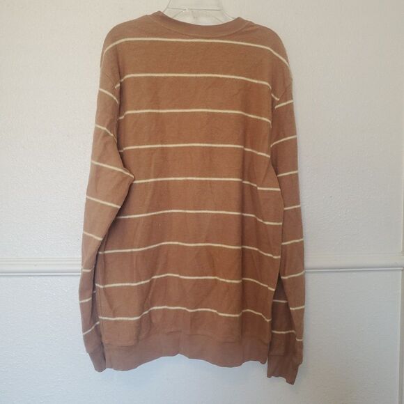 Katin Sweatshirt Mens Large Parks Reverse Fleece Striped Crew Neck Pullover Soft - Picture 11 of 16